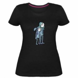 Женская премиум футболка Sally Fisher and Larry Johnson art - PrintSalon