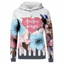 Жіноче 3D худі Найкраща мама і квіти