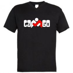 Мужская футболка  с V-образным вырезом Самбо - PrintSalon