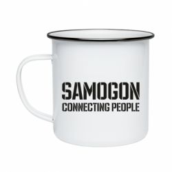 Кружка эмалированная Samogon connecting people - PrintSalon