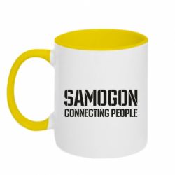 Чашка двухцветная 320ml Samogon connecting people - PrintSalon