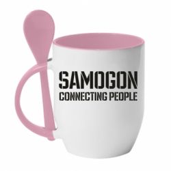 Чашка с ложкой Samogon connecting people