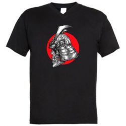 Мужская футболка  с V-образным вырезом Samurai skull - PrintSalon
