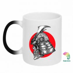 Чашка-хамелеон Samurai skull - PrintSalon