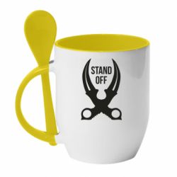 Чашка з ложкою Sandoff Knife - PrintSalon