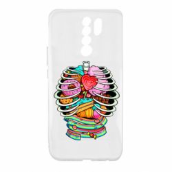 Чехол для Xiaomi Redmi 9 Сandy inside the skeleton - PrintSalon