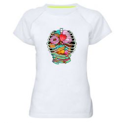 Женская футболка для спорта Сandy inside the skeleton - PrintSalon