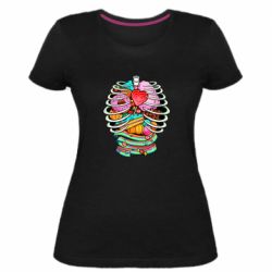 Женская премиум футболка Сandy inside the skeleton - PrintSalon