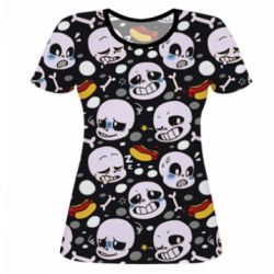 Женская футболка 3D Sans Undertale - PrintSalon