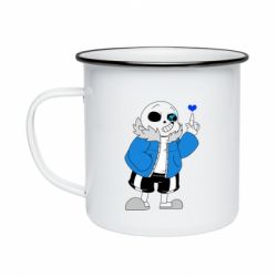 Кружка емальована Sans with heart - PrintSalon