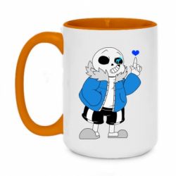 Чашка двокольорова велика Sans with heart - PrintSalon