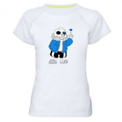 Жіноча футболка для спорту Sans with heart - PrintSalon