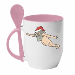Чашка з ложкою Santa comes to town! - PrintSalon