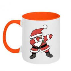 Чашка двухцветная 320ml Santa dabbing - PrintSalon