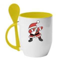 Чашка с ложкой Santa dabbing - PrintSalon