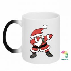 Чашка-хамелеон Santa dabbing - PrintSalon