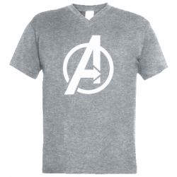 Чоловіча футболка з V-подібним вирізом Сaptain Аmerica logo - PrintSalon