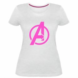 Жіноча преміум футболка Сaptain Аmerica logo - PrintSalon