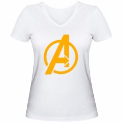 Жіноча футболка з V-подібним вирізом Сaptain Аmerica logo - PrintSalon