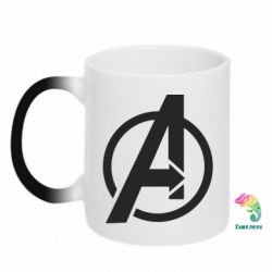 Чашка-хамелеон Сaptain Аmerica logo - PrintSalon