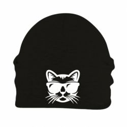 Шапка флісова Сat in sunglasses - PrintSalon