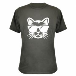 Камуфляжна футболка Сat in sunglasses - PrintSalon