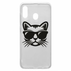 Чохол для Samsung A20 Сat in sunglasses