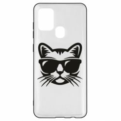 Чохол для Samsung A21s Сat in sunglasses - PrintSalon