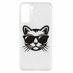 Чохол для Samsung S21+ Сat in sunglasses