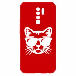 Чохол для Xiaomi Redmi 9 Сat in sunglasses
