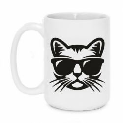 Чашка 420ml Сat in sunglasses - PrintSalon