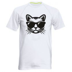 Чоловіча футболка для спорту Сat in sunglasses - PrintSalon