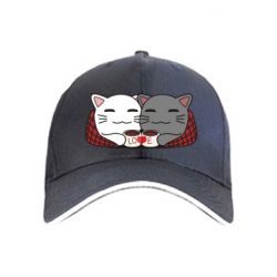 Кепка Сats with plaid and coffee - PrintSalon