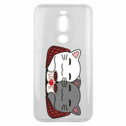 Чохол для Meizu X8 Сats with plaid and coffee - PrintSalon