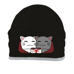 Шапка Сats with plaid and coffee - PrintSalon