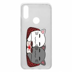 Чохол для Xiaomi Redmi 7 Сats with plaid and coffee - PrintSalon