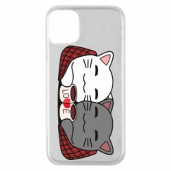 Чохол для iPhone 11 Pro Сats with plaid and coffee - PrintSalon