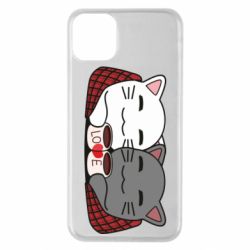 Чохол для iPhone 11 Pro Max Сats with plaid and coffee - PrintSalon