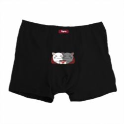 Труси-боксери Сats with plaid and coffee - PrintSalon