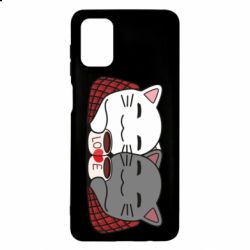 Чохол для Samsung M51 Сats with plaid and coffee - PrintSalon