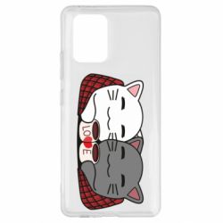 Чохол для Samsung S10 Lite Сats with plaid and coffee - PrintSalon