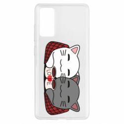 Чохол для Samsung S20 FE Сats with plaid and coffee - PrintSalon