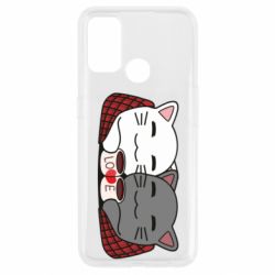 Чохол для Oppo A53 / A32 / A33Сats with plaid and coffee - PrintSalon