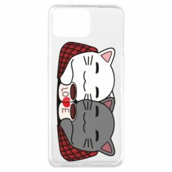 Чохол для Oppo A73Сats with plaid and coffee - PrintSalon