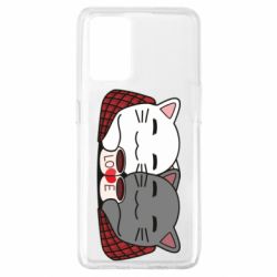 Чохол для Oppo A74 4G Сats with plaid and coffee - PrintSalon