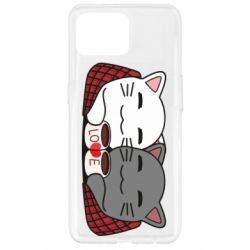 Чохол для Oppo Reno 4 Lite Сats with plaid and coffee - PrintSalon