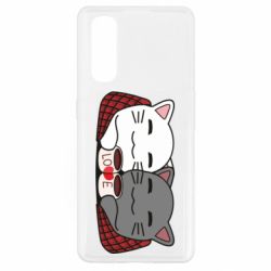 Чохол для Oppo Find X2Сats with plaid and coffee - PrintSalon