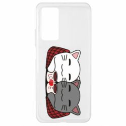 Чохол для Xiaomi Mi 10T / 10T Pro Сats with plaid and coffee - PrintSalon