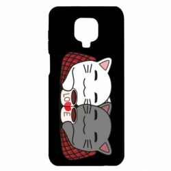 Чохол для Xiaomi Redmi Note 9S / 9Pro / 9Pro Max Сats with plaid and coffee - PrintSalon