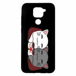 Чохол для Xiaomi Redmi Note 9 / Redmi 10X Сats with plaid and coffee - PrintSalon